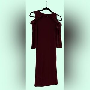 New Look Maroon Long Sleeve Dress